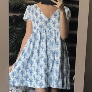 RALPH LAUREN blue and white floral dress